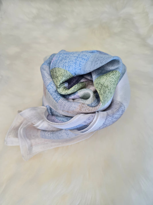 Foulard Soie Premium – Rectangle 170 x 60 cm Bleu
