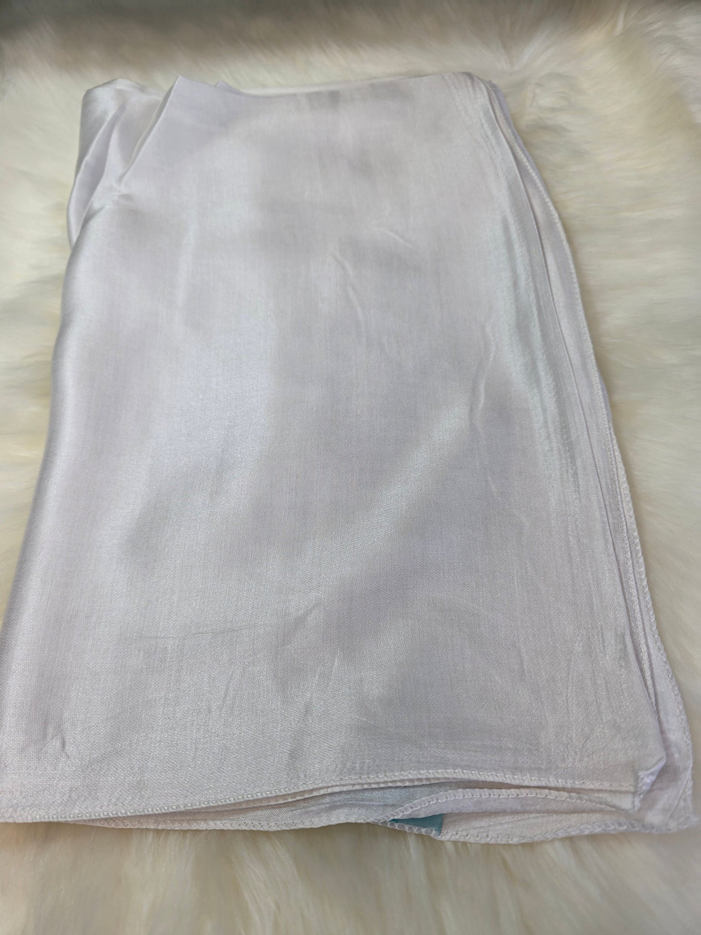 Foulard en Fibre de Soie Uni 170×60 cm Beige