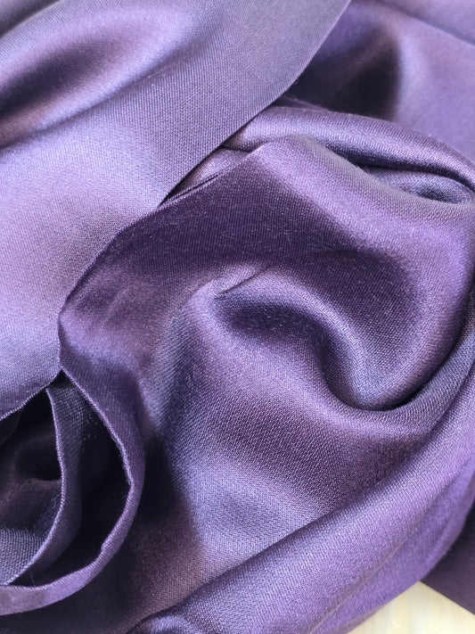 Foulard en Fibre de Soie Uni 170×60 cm Mauve