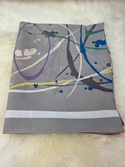 Foulard en Crêpe d'Italie 170×60 cm Gris