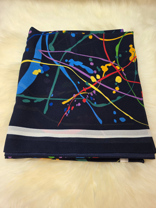 Foulard en Crêpe d'Italie 170×60 cm Bleu