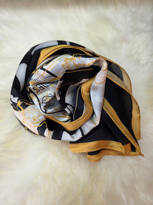 Foulard Soie Premium – Rectangle 170 x 60 cm Jaune et noir