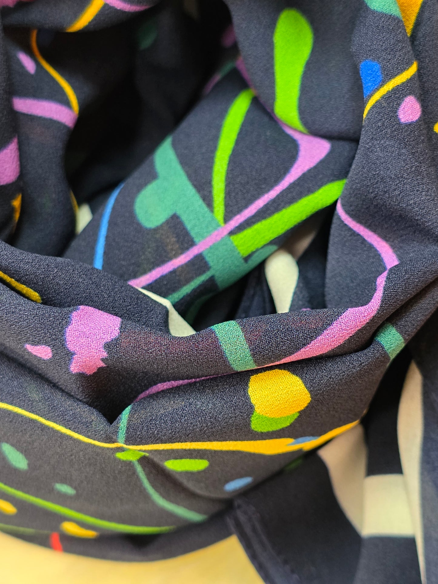 Foulard en Crêpe d'Italie 170×60 cm Bleu
