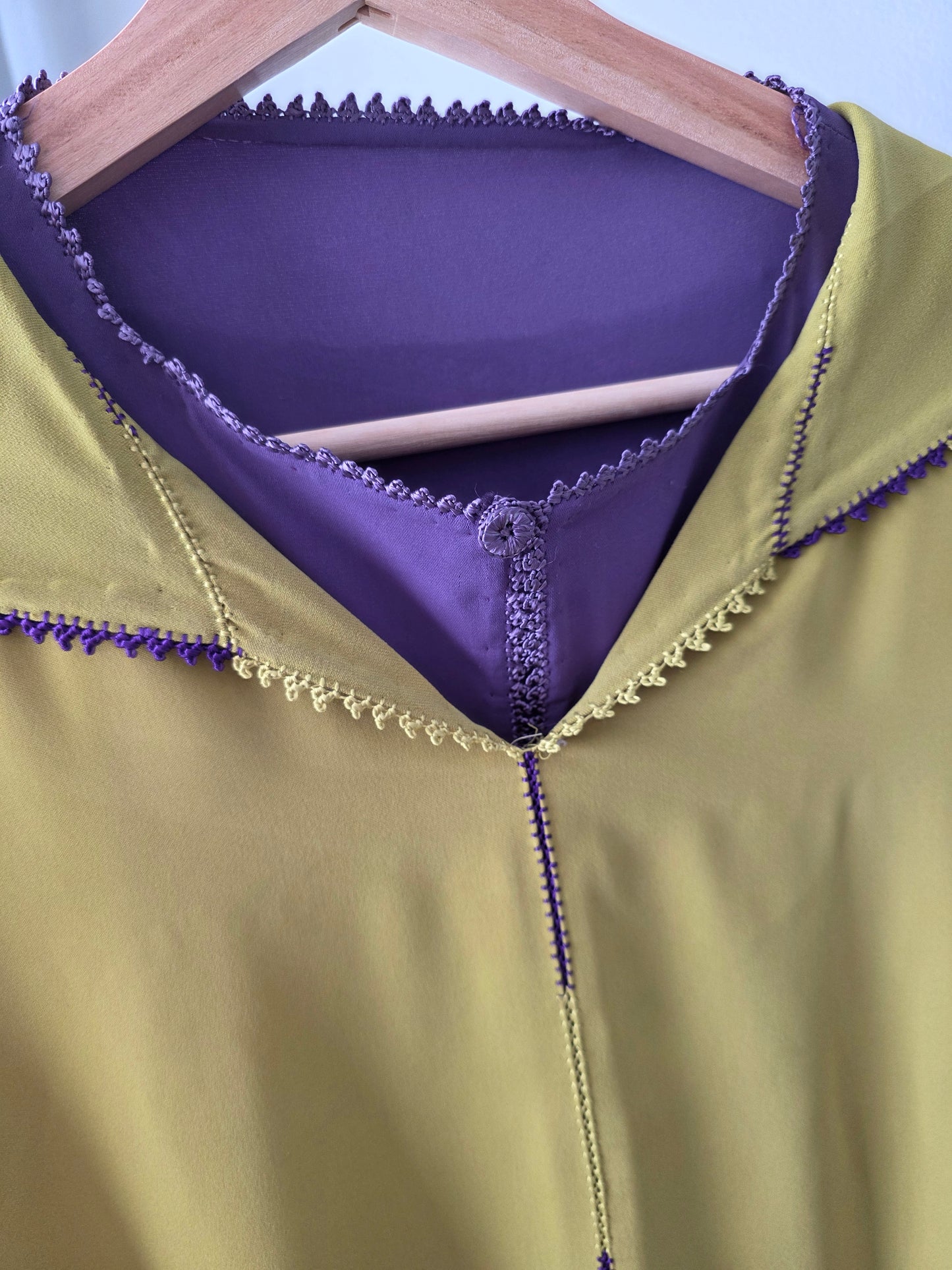 Jellaba deux pièces vert et violet