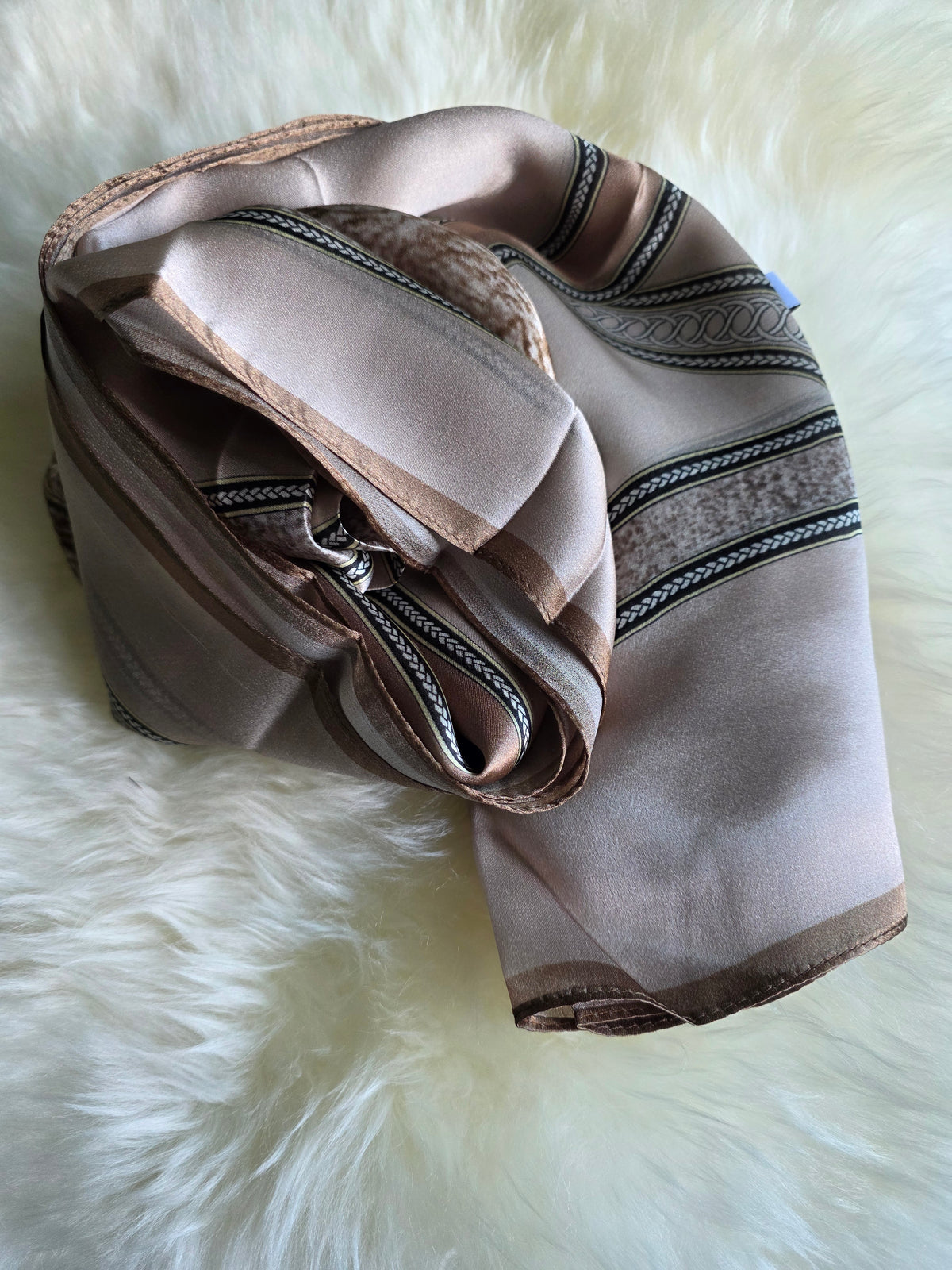 Foulard Soie Premium – Rectangle 170 x 60 cm beige taupe