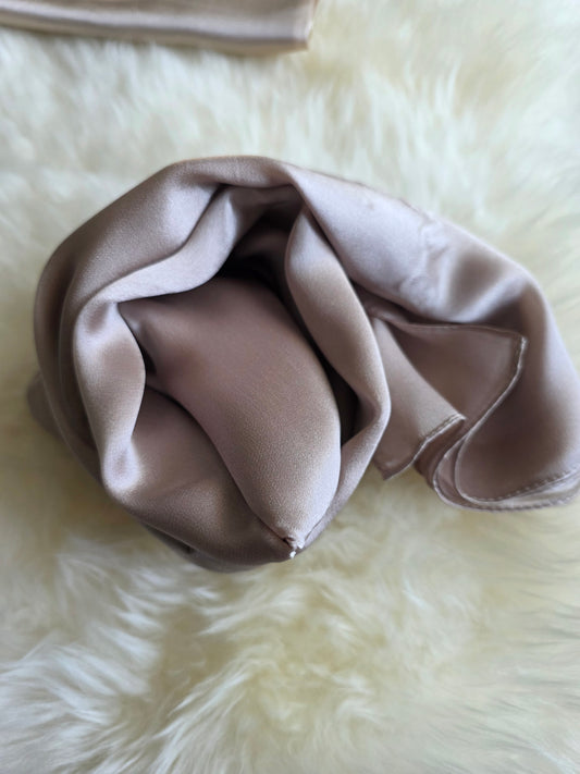 Foulard Soie Premium – Rectangle 170 x 60 cm gris taupe