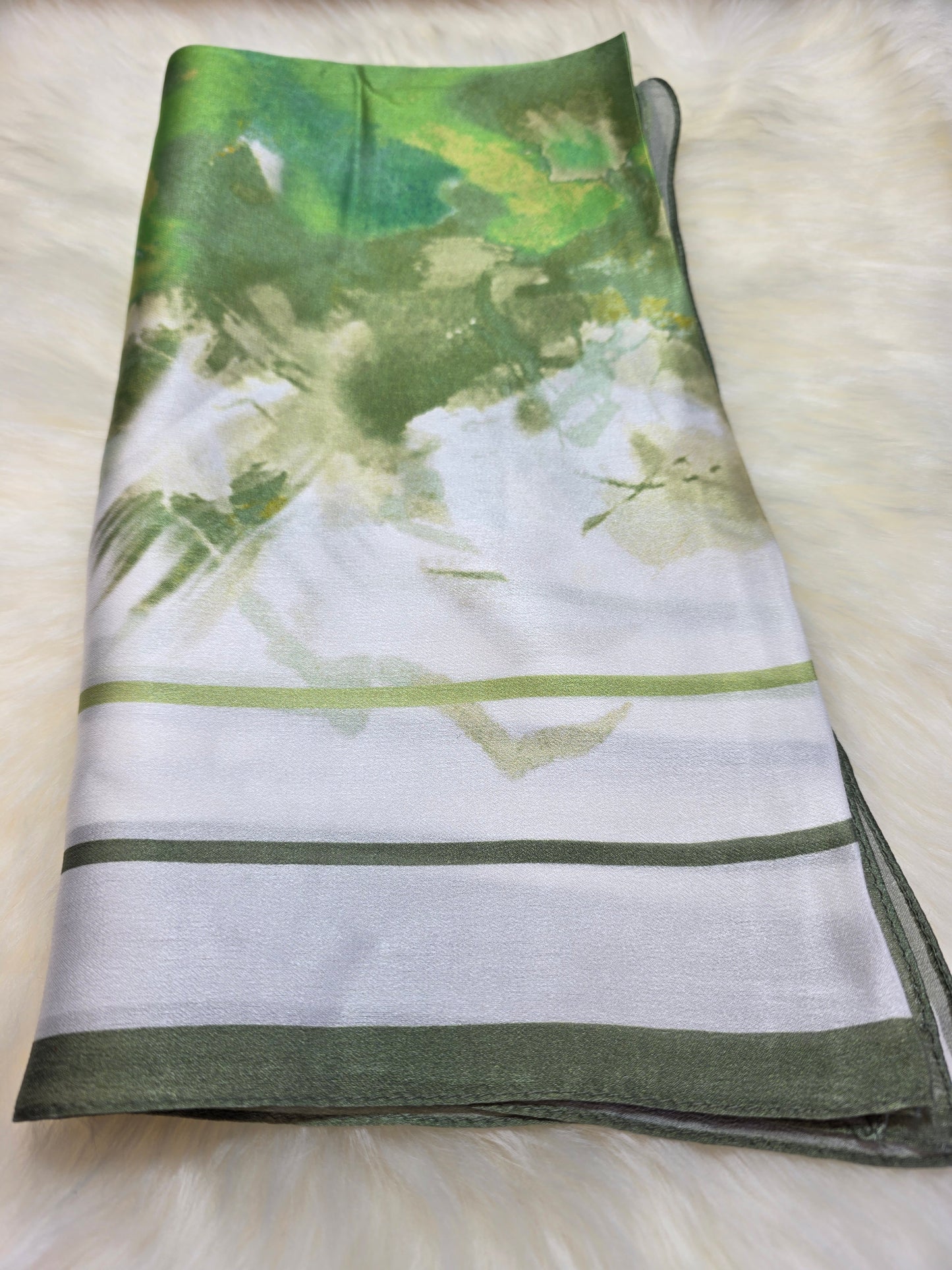 Foulard Soie Premium – Rectangle 170 x 60 cm Vert