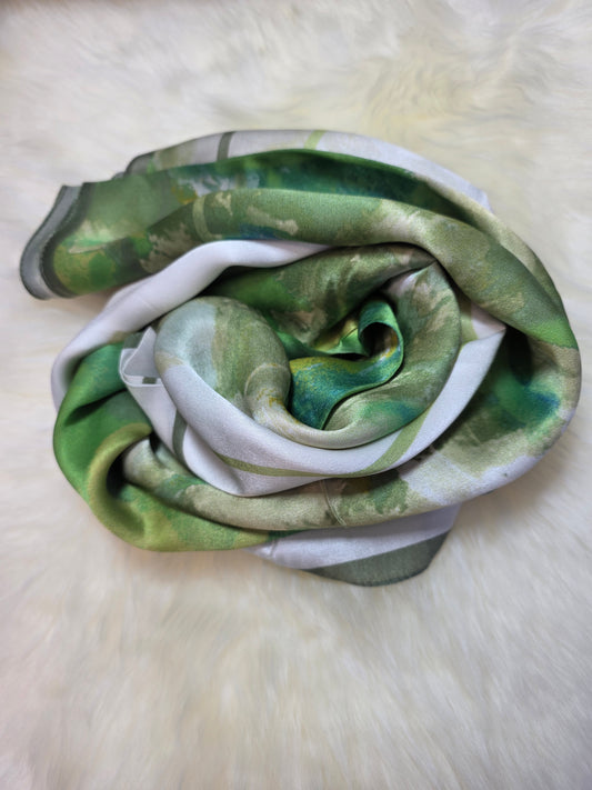 Foulard Soie Premium – Rectangle 170 x 60 cm Vert