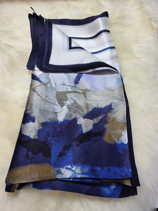 Foulard Soie Premium – Rectangle 170 x 60 cm bleu