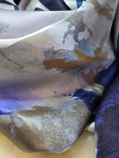 Foulard Soie Premium – Rectangle 170 x 60 cm bleu