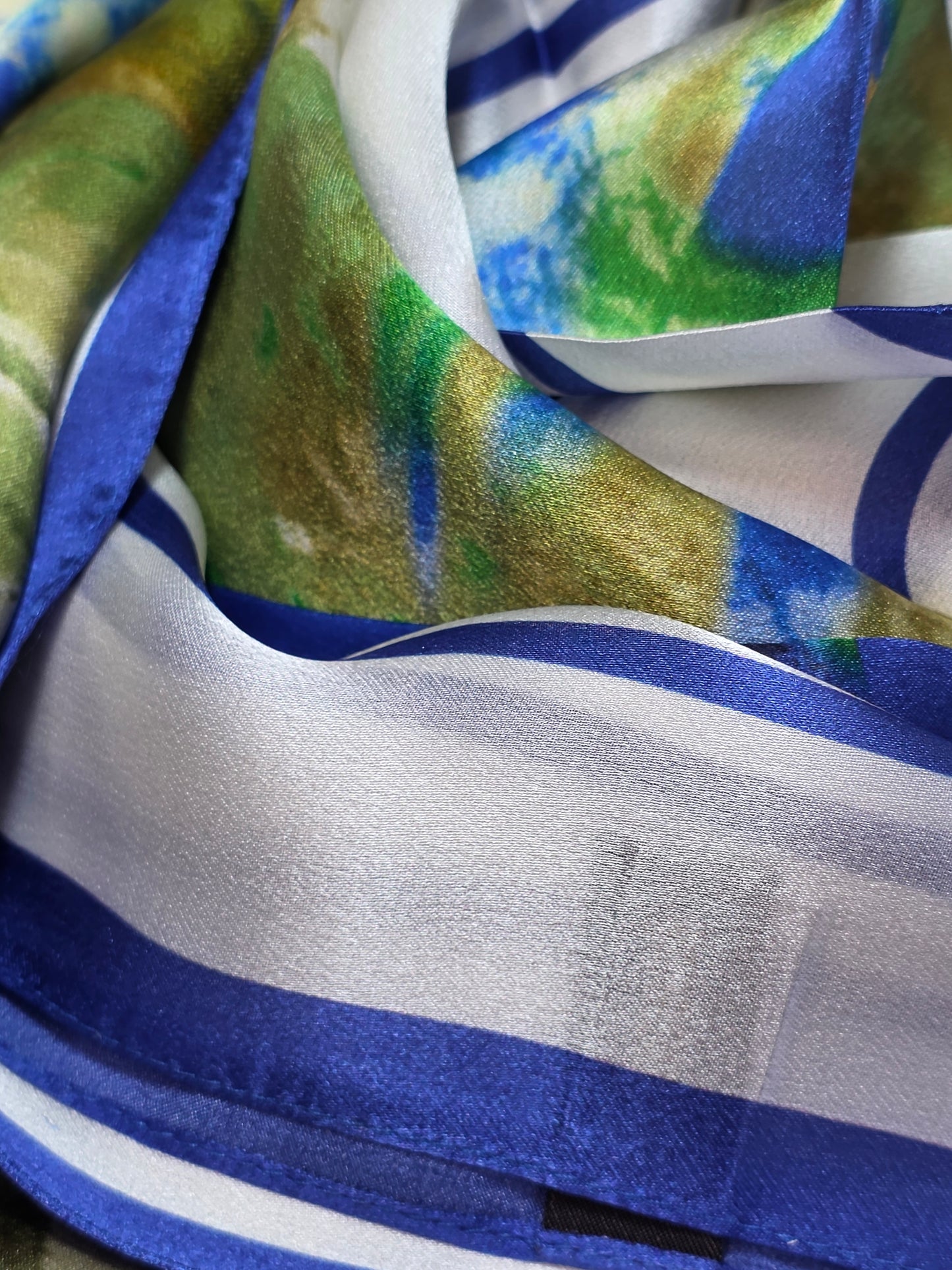 Foulard Soie Premium – Rectangle 170 x 60 cm Bleu