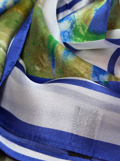 Foulard Soie Premium – Rectangle 170 x 60 cm Bleu