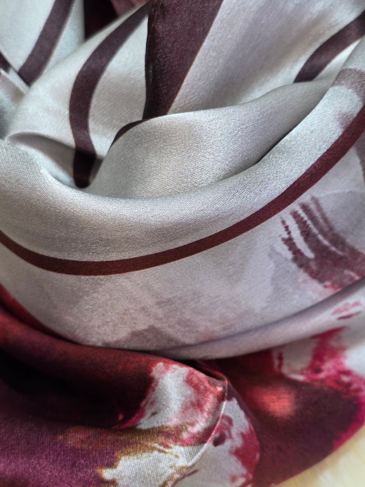Foulard Soie Premium – Rectangle 170 x 60 cm bordeaux