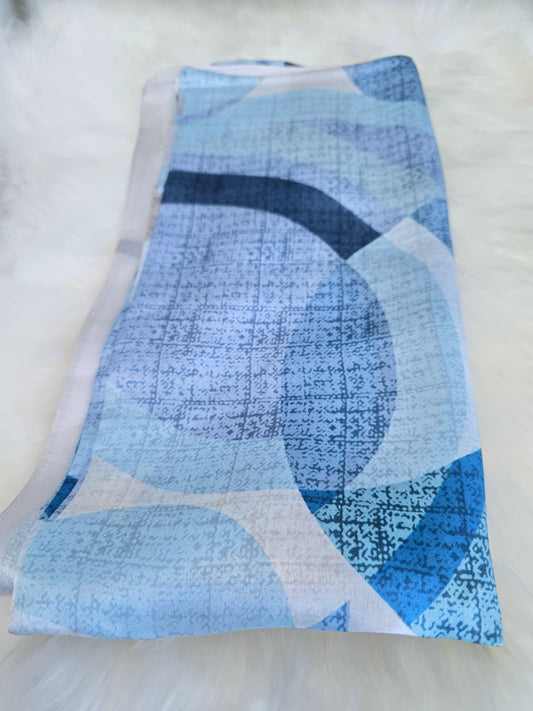 Foulard Soie Premium – Rectangle 170 x 60 cm Bleu ciel