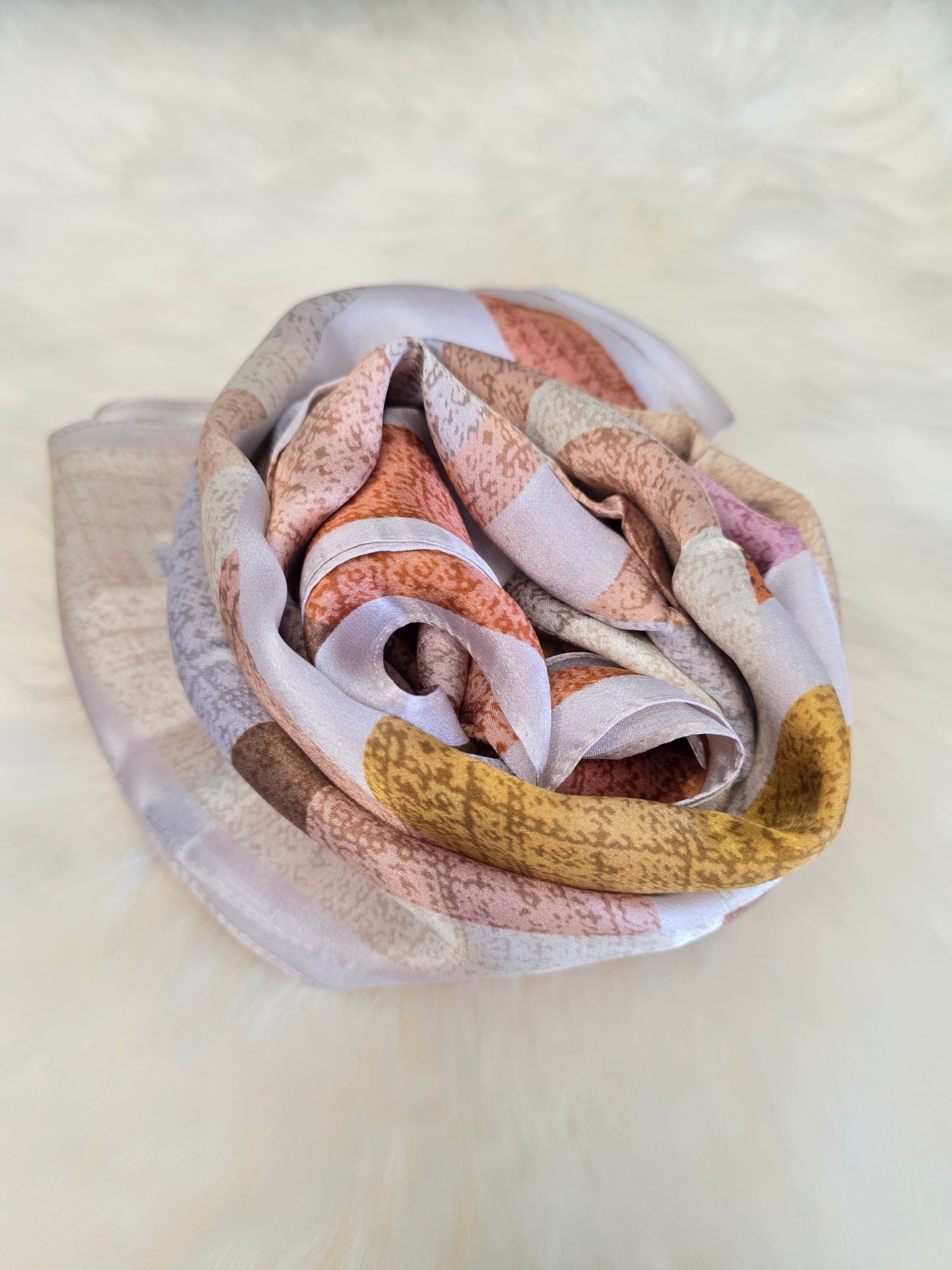 Foulard Soie Premium – Rectangle 170 x 60 cm Orange brulé