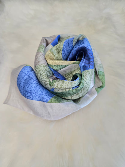 Foulard Soie Premium – Rectangle 170 x 60 cm Bleu