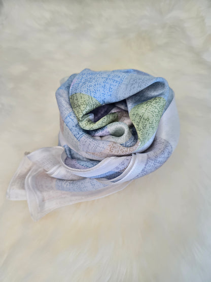 Foulard Soie Premium – Rectangle 170 x 60 cm Bleu
