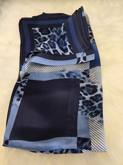 Foulard Soie Premium – Rectangle 170 x 60 cm Bleu marin