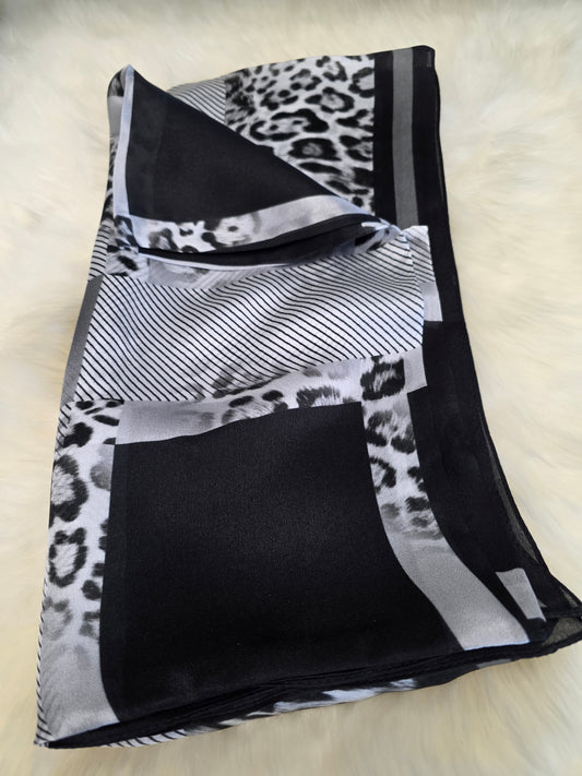 Foulard Soie Premium – Rectangle 170 x 60 cm Noir