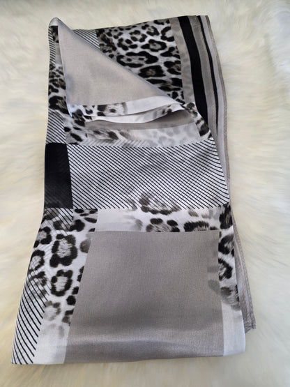 Foulard Soie Premium – Rectangle 170 x 60 cm Gris