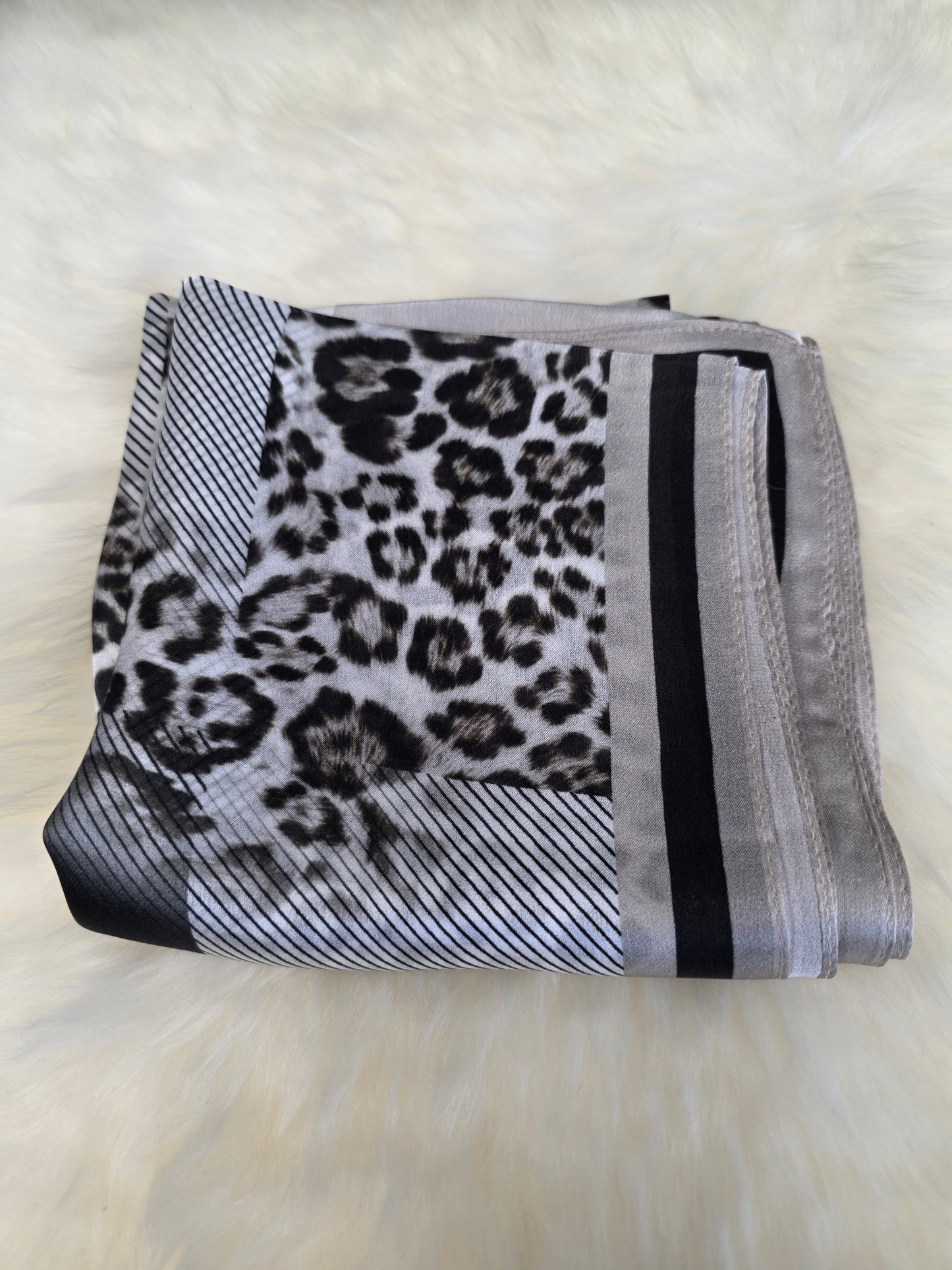 Foulard Soie Premium – Rectangle 170 x 60 cm Gris