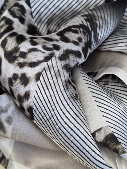 Foulard Soie Premium – Rectangle 170 x 60 cm Taupe