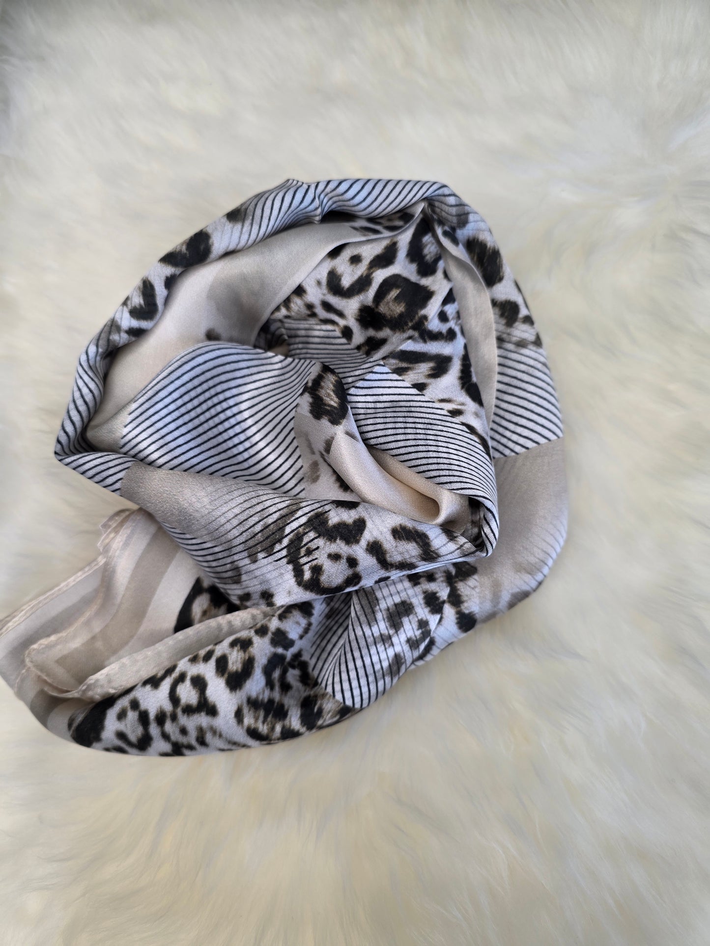 Foulard Soie Premium – Rectangle 170 x 60 cm Gris