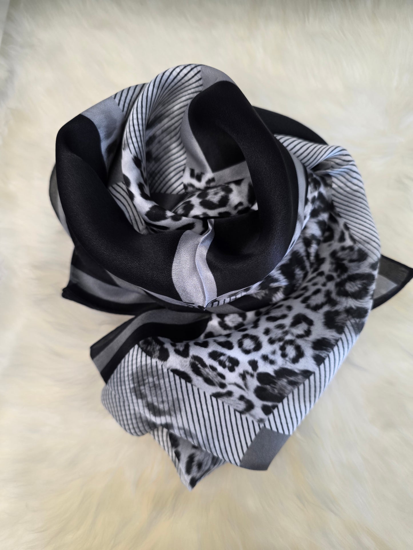 Foulard Soie Premium – Rectangle 170 x 60 cm Noir