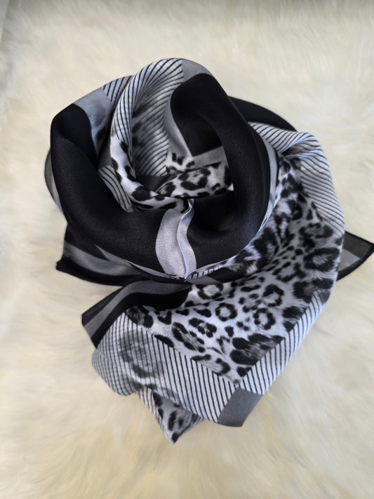 Foulard Soie Premium – Rectangle 170 x 60 cm Noir