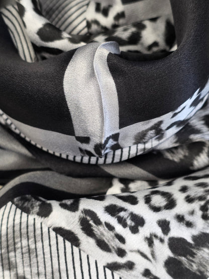 Foulard Soie Premium – Rectangle 170 x 60 cm Noir