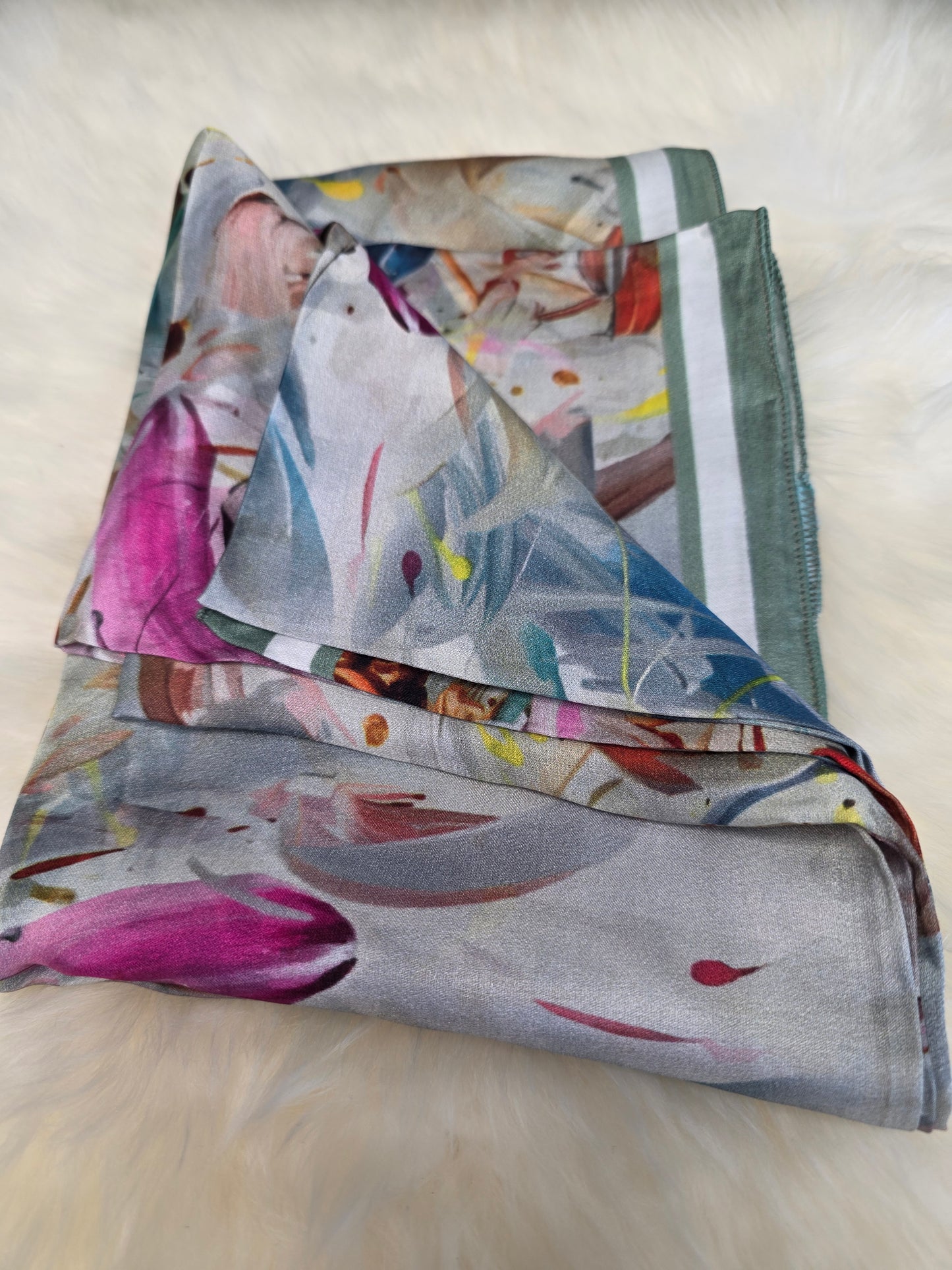 Foulard en Fibre de Soie imprimé 170×60 cm A01