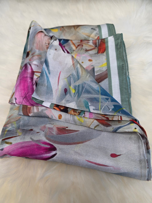 Foulard en Fibre de Soie imprimé 170×60 cm A01