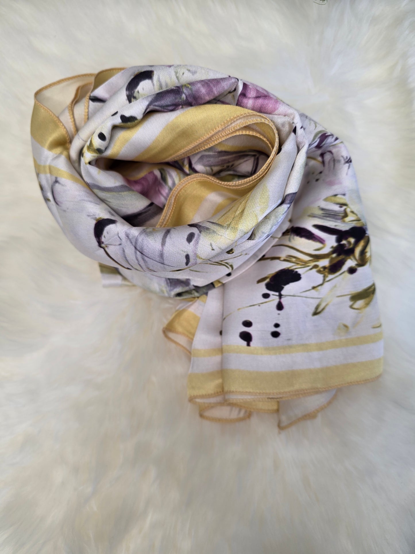 Foulard en Fibre de Soie imprimé 170×60 cm A02