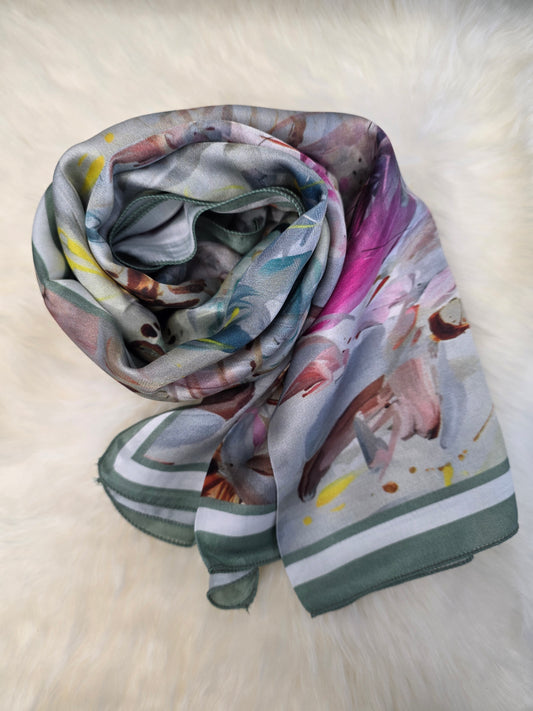 Foulard en Fibre de Soie imprimé 170×60 cm A01