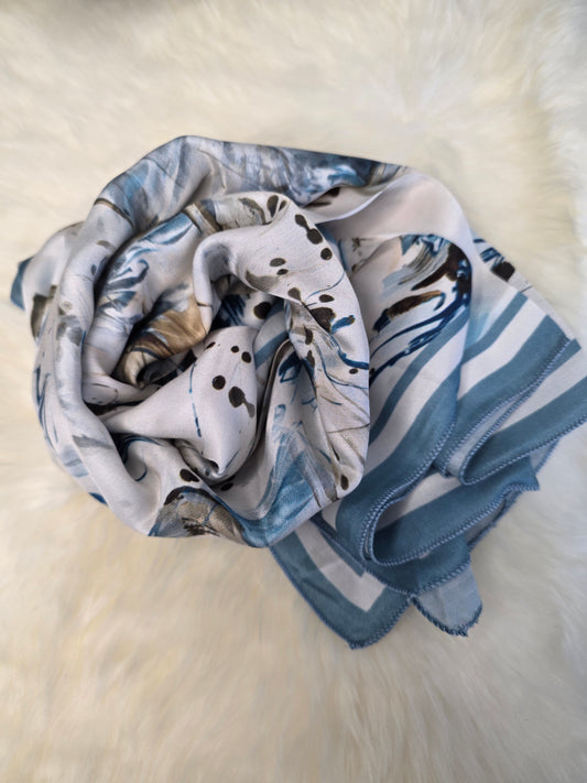Foulard en Fibre de Soie imprimé 170×60 cm A09