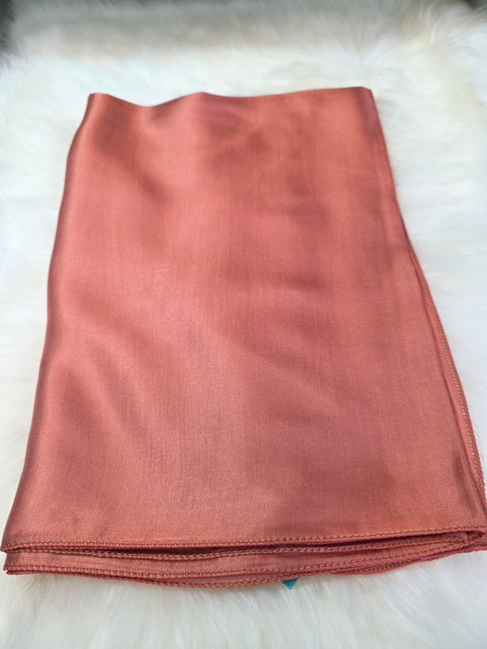 Foulard en Fibre de Soie Uni 170×60 cm rouge brique