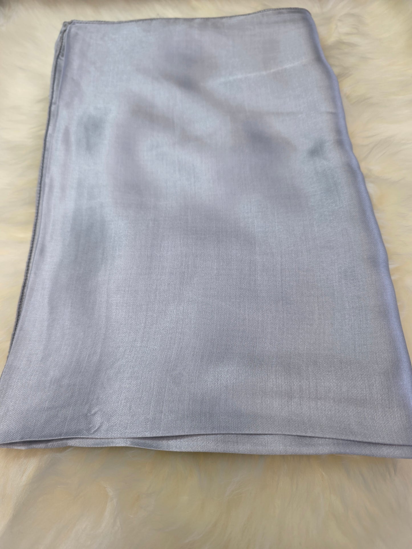 Foulard en Fibre de Soie Uni 170×60 cm Gris