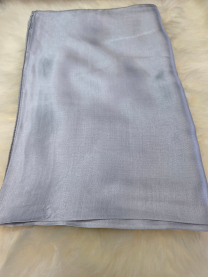 Foulard en Fibre de Soie Uni 170×60 cm Gris