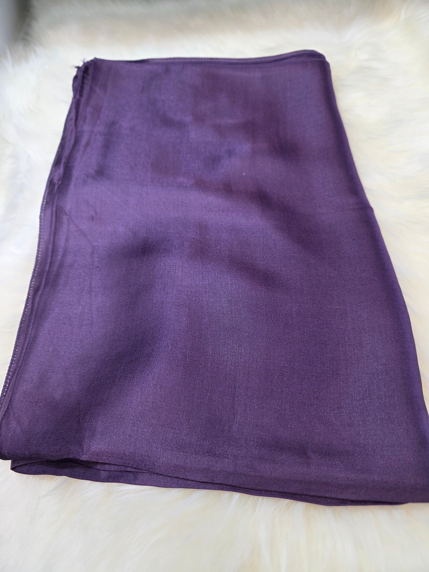 Foulard en Fibre de Soie Uni 170×60 cm Mauve