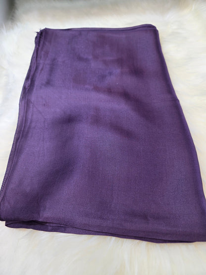 Foulard en Fibre de Soie Uni 170×60 cm Mauve