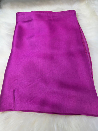 Foulard en Fibre de Soie Uni 170×60 cm Rose fushia