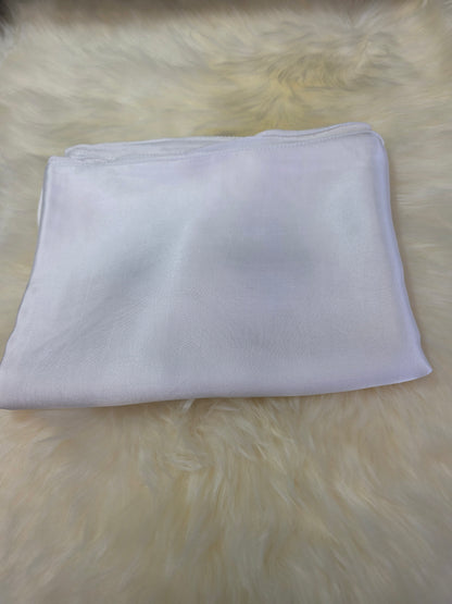Foulard en Fibre de Soie Uni 170×60 cm Blanc
