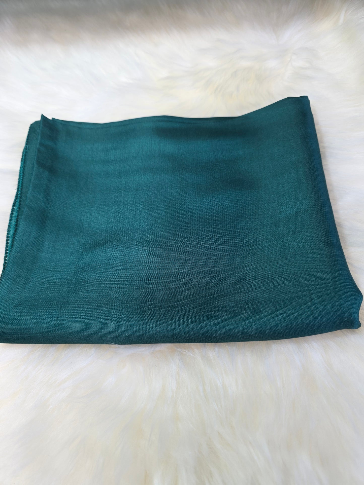 Foulard en Fibre de Soie Uni 170×60 cm Vert Émeraude