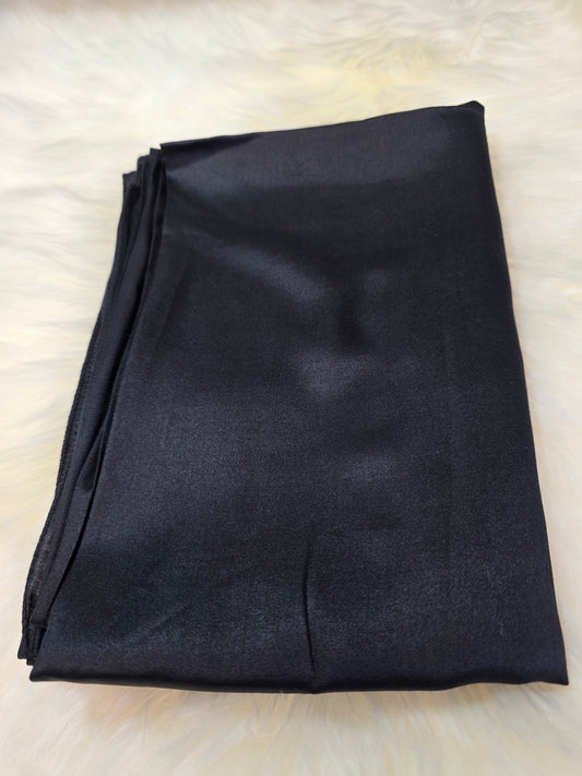 Foulard en Fibre de Soie Uni 170×60 cm Noir