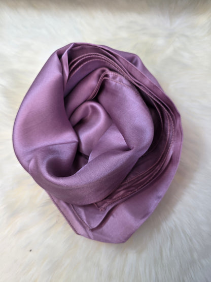 Foulard en Fibre de Soie Uni 170×60 cm Violet