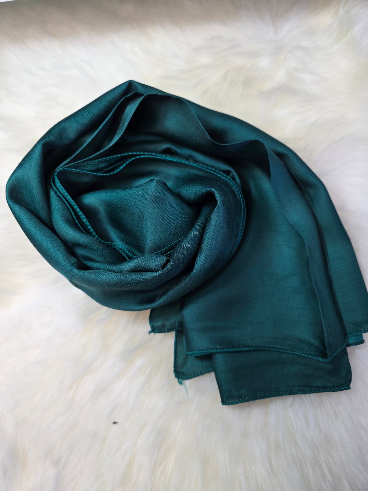 Foulard en Fibre de Soie Uni 170×60 cm Vert Émeraude