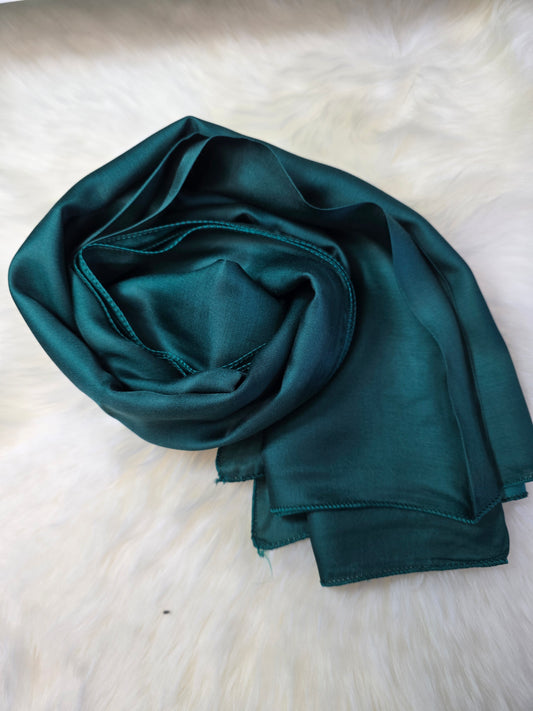 Foulard en Fibre de Soie Uni 170×60 cm Vert Émeraude