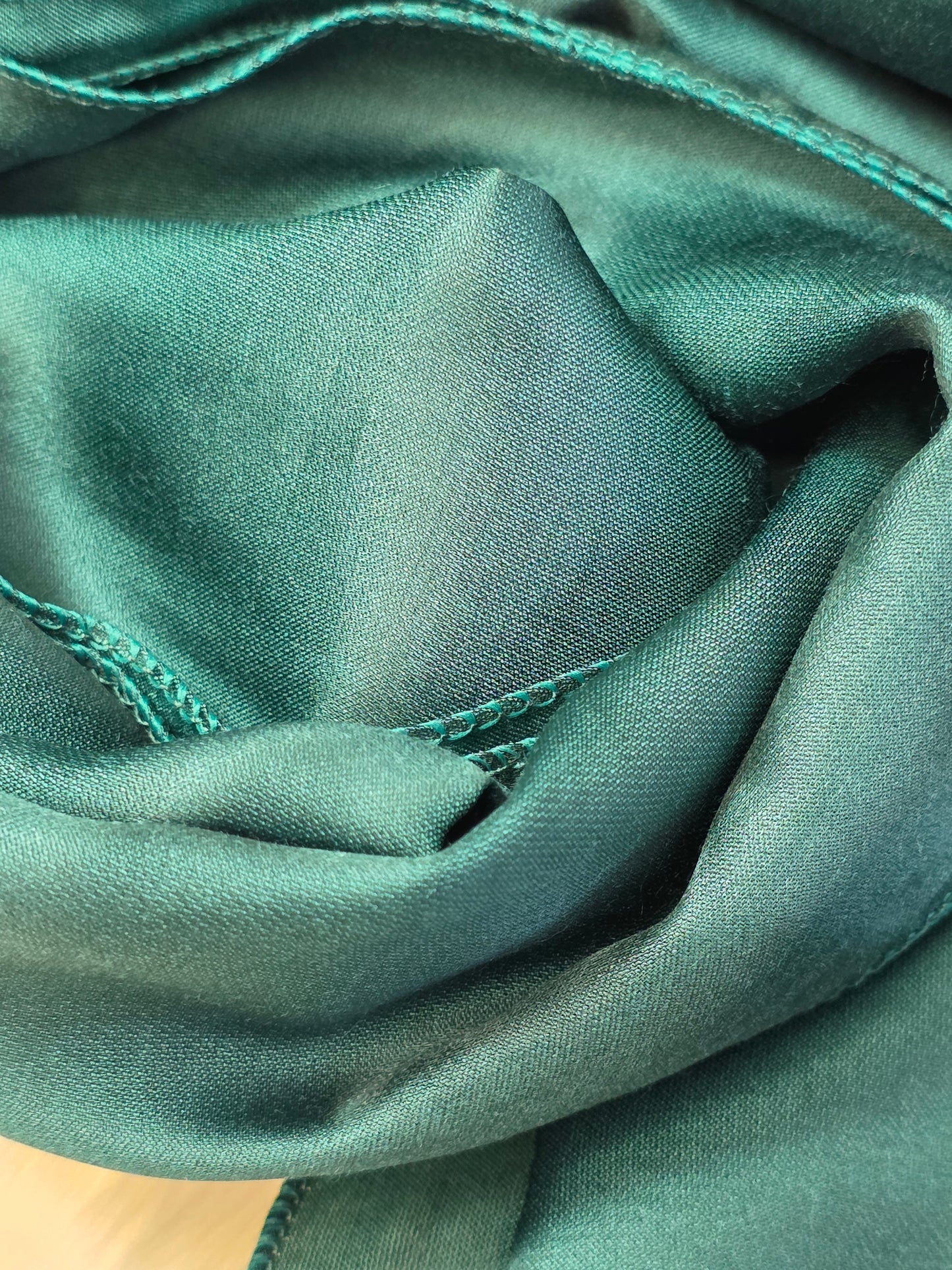 Foulard en Fibre de Soie Uni 170×60 cm Vert Émeraude