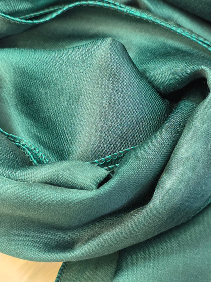 Foulard en Fibre de Soie Uni 170×60 cm Vert Émeraude