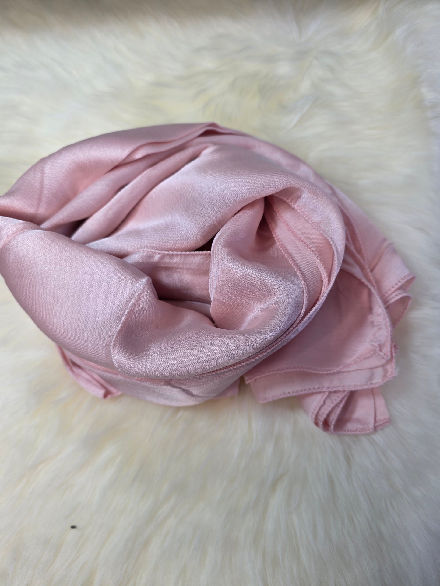 Foulard en Fibre de Soie Uni 170×60 cm Rose
